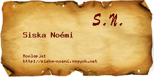 Siska Noémi névjegykártya